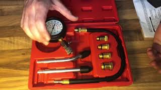 Engine Cylinder Pressure Gauge Diagnostic Tool Compression Tester Set unboxing and instructions [upl. by Gelhar]