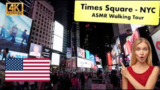 Times Square  Broadway New York City  USA America  Walking Tour  4K  ASMR [upl. by Errick452]