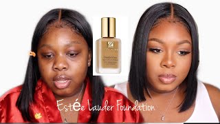 ESTEE LAUDER DOUBLE WEAR FOUNDATION amp REVIEW  FIRST TIME TRYING [upl. by Kcirddehs]