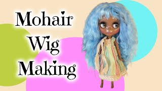 Making a Mohair Wig for Custom Blythe Dolls  Glue Method [upl. by Edette]