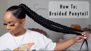 How To Sleek Ponytail With 3 Braids  Beginner Friendly [upl. by Aihtiekal]