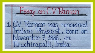 10 lines essay on CV Raman in english  essay on CV Raman in english  cv raman essay in english [upl. by Kohler350]