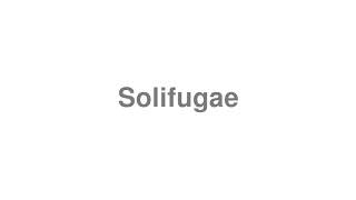 How to Pronounce quotSolifugaequot [upl. by Toffic903]