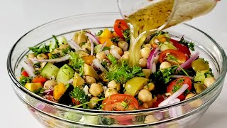 Mediterranean Chickpea Salad Recipe [upl. by Milah]