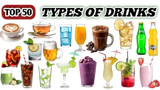 Different Types Of Drinks Around The World  Drinks Vocabulary  Top 50 Drinks  English Vocabulary [upl. by Ydnik345]