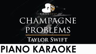 Taylor Swift  champagne problems  Piano Karaoke Instrumental Cover with Lyrics [upl. by Aicirtak244]