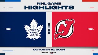 NHL Highlights  Maple Leafs vs Devils  October 10 2024 [upl. by Chadbourne]