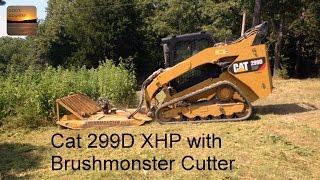 Cat 299D XHP Running a Brushmonster Rotary Cutter [upl. by Barr337]