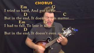 In The End Linkin Park Mandolin Cover Lesson in Em with ChordsLyrics [upl. by Annayi]