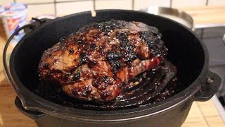 Schweinebraten mit einer Pflaumenmusmarinade aus dem Dutch Oven [upl. by Ennairol]