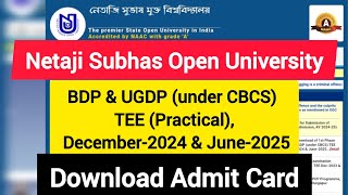 Netaji Subhas Open University Admit Card Download for BDP amp UGDP [upl. by Ofori]