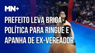 Prefeito leva briga política para ringue de MMA e apanha de exvereador [upl. by Langer]