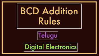 BCD Addition Rules with Example  Telugu [upl. by Tucky]