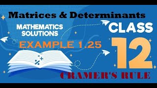 Matrices amp Determinants class12th Example125 CRAMER’S RULE maths in life mathsinlife [upl. by Cassy]