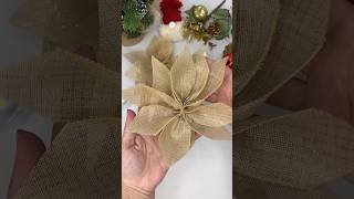 Como fazer flor para decorar árvore de Natal com sobras de fita natal diy decoração [upl. by Hakaber296]