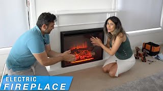 2000W Electric Fireplace Insert REVIEW and DIY Install [upl. by Dickie]