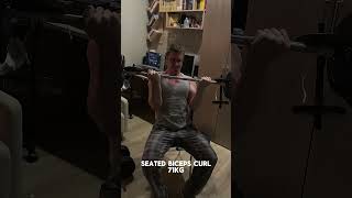 seated biceps curl 71kg [upl. by Alyam]