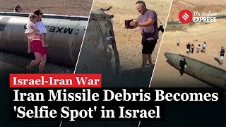 Israel Iran War Remnants of Iranian Missile Attack Become a Selfie Spot in Israel  Iran Israel [upl. by Pellikka]