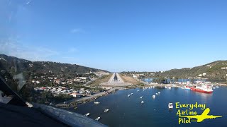 Pilots view  Skiathos Landing RW01  Multiple angles 4K [upl. by Marmawke]