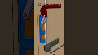 Animação de tranca para portão 🔄 Gate lock animationengineering mechanic mechanicalengineering [upl. by Atenik272]