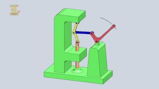 SliderCrank Mechanism Of A HandOperated Press ToggleLever Press [upl. by Sylvan560]