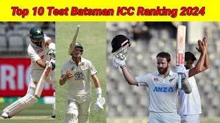 Top 10 Test Batsman In The World  2024 ICC Ranking  Test Batsman [upl. by Anica763]