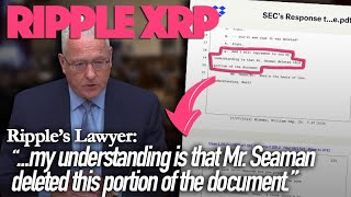 Ripple XRP SEC DELETED DOCUMENTS But Ripple’s Lawyers Found Them In The Metadata [upl. by Grimbald]