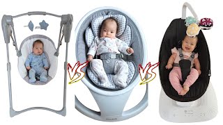 Graco Slim Spaces vs Munchkin Lightweight vs 4moms mamaRoo MultiMotion Baby Swing [upl. by Nylhtiak]