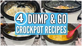 The BEST Dump amp Go Crockpot Recipes  4 Super EASY Slow Cooker Dinner Ideas [upl. by Elesig]