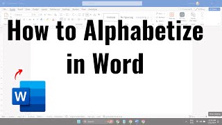 How to Alphabetize in Word  sort text alphabetically in Word  Arrange text in alphabetical order i [upl. by Veator16]