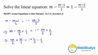 WebStudyz Class 8 NCERT Maths Ch 2 I Linear equations in one variable Ex 22 Ques 6 [upl. by Ythomit]