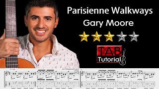 Parisienne Walkways by Gary Moore  Fingerstyle Guitar Tutorial  Sheet amp Tab [upl. by Eilssel668]