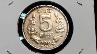 5 rupee 2004 Hyderabad mint coin1950 rare scare coin value 💥🌞🙏 [upl. by Aiepoissac531]