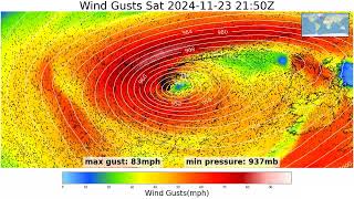 Storm Bert  UK  20241122 00z GFS Run [upl. by Kaiulani]