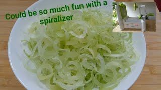 So much fun with a spiralizer  Making Asparagus Lettuce noodlesVeggie noodles Spiralizer ideas [upl. by Dael]