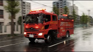 火災出場！札幌市消防局 豊水2水槽車緊急走行 Sapporo Fire Bureau Pump Responding [upl. by Osborne774]