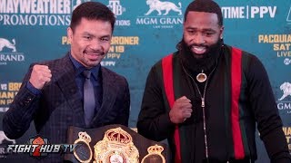 MANNY PACQUIAO VS ADRIEN BRONER  THE FULL LA PRESS CONFERENCE AND FACEOFF VIDEO [upl. by Ehrsam]