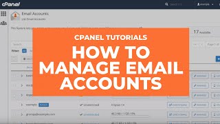 cPanel Tutorials  How to Manage Email Accounts [upl. by Besse]