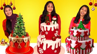 2 LAYER XMAS CAKE DECORATING CHALLENGE 🤩 വേറെ ലെവൽ കേക്ക് ഡെക്കറേറ്റിംഗ് ചലഞ്ച്  PULLOTHI [upl. by Dora]