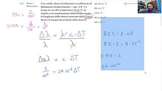 🔭 Luglio 2024  Fisica e matematica n° 253  Una sottile sbarra di alluminio coefficiente di dila… [upl. by Nelon]