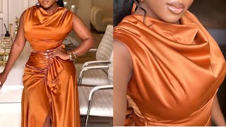 How to cut and sew a Cowl Neck dress  DIY Simple Cowlneck tutorial cowlneck confidensews [upl. by Liscomb]