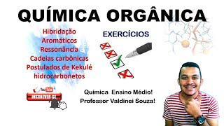 Exercícios resolvidos postulados Kekulé cadeias carbônicas hibridação aromáticos hidrocarboneto [upl. by Perce]