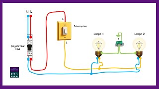 Comment Brancher Un Interrupteur Avec Deux Ampoules Schéma Electrique [upl. by Huntley]