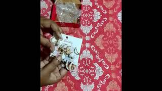 Unboxing earrings combo 9 pair Rs142  sonaiofficial foryou flipkart like love unboxing pair [upl. by Slotnick]