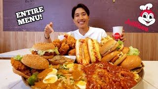 ENTIRE JOLLIBEE SINGAPORE FULL MENU CHALLENGE  Massive Mukbang with NEW Jolliburger [upl. by Eemla]