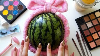 ASMR Makeup on Watermelon🍉 No talking [upl. by Anawal]