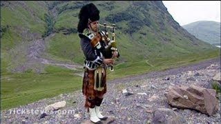 Rannoch Scotland Highlands Roadside Piper  Rick Steves’ Europe Travel Guide  Travel Bite [upl. by Suiddaht807]