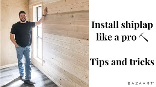 HOW TO INSTALL SHIPLAP WALL TIPS amp TRICKS [upl. by Remmus]