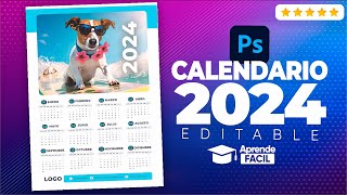 Como hacer calendario 2024 en photoshop [upl. by Tatianna]