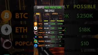 Crypto Price Predictions This Cycle btc eth bitcoin ethereum bullrun coin altcoin memecoin [upl. by Gabrielle]